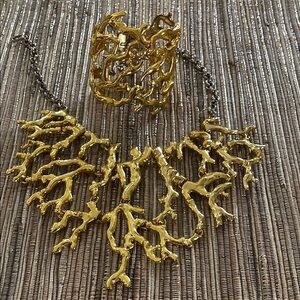 Gold Coral-Inspired Necklace and Bracelet Set